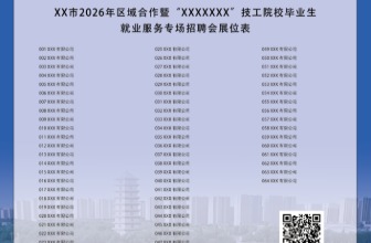 招聘会企业展位号展位表300CMX250CM